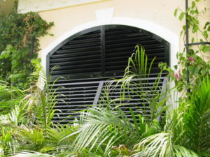 A close-up shot of the bahama windows